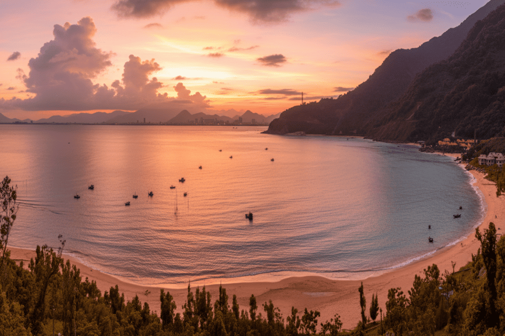 Bãi biển Non Nước nằm ngay dưới chân núi Ngũ Hành Sơn.